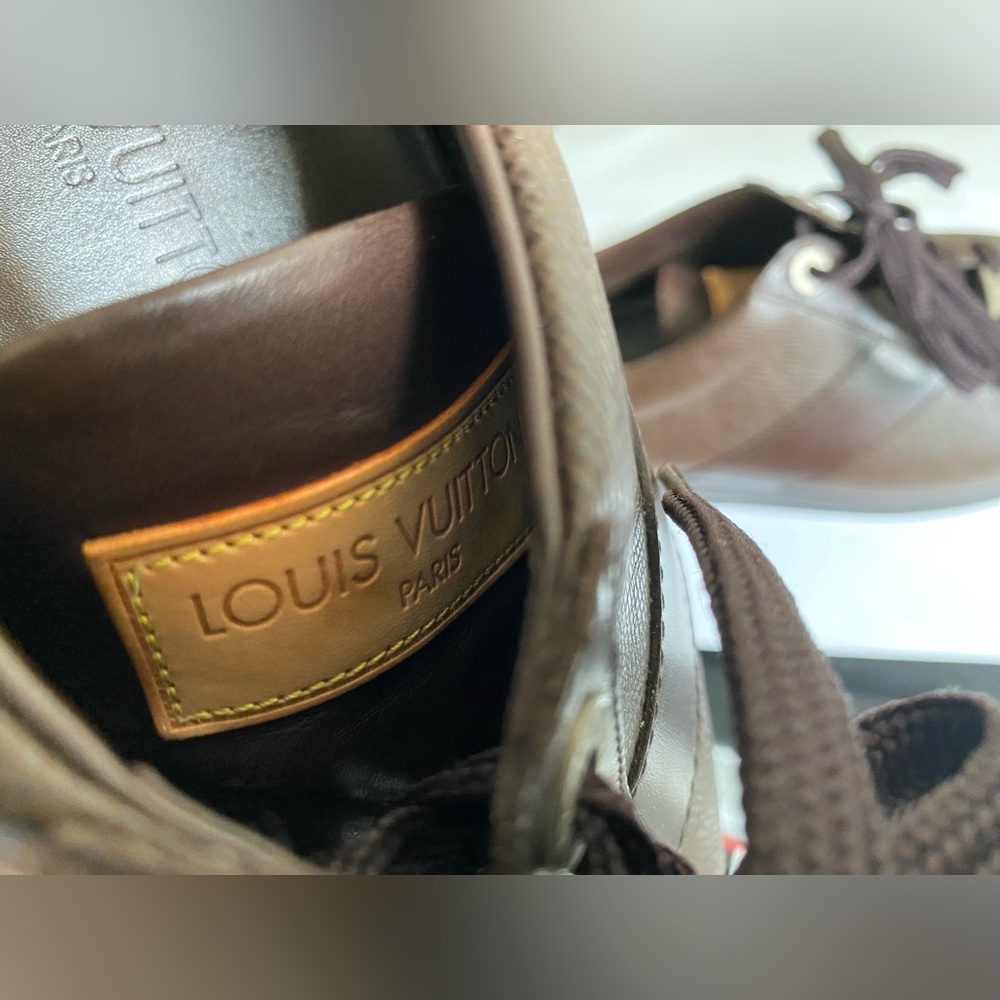 Louis Vuitton Brown Leather Men's Shoes LV sneakers - Picture 10 of 16